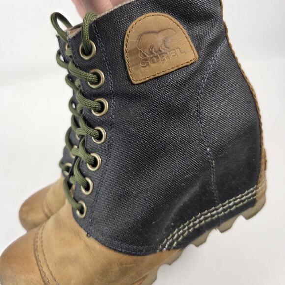 Sorel Boots Womens Size 8 PDX Wedge Ankle Bootie Hidden Heel Gray Brown NL2174 - Picture 8 of 9